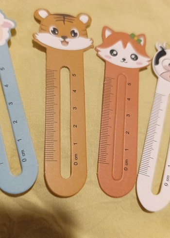 Pastel Renkli Hayvan Figürlü cetvelli mini kitap ayracı - Görsel 3