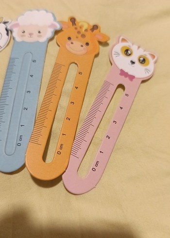 Pastel Renkli Hayvan Figürlü cetvelli mini kitap ayracı - Görsel 5