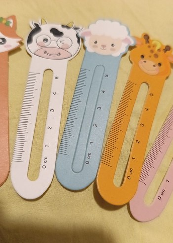 Pastel Renkli Hayvan Figürlü cetvelli mini kitap ayracı - Görsel 4