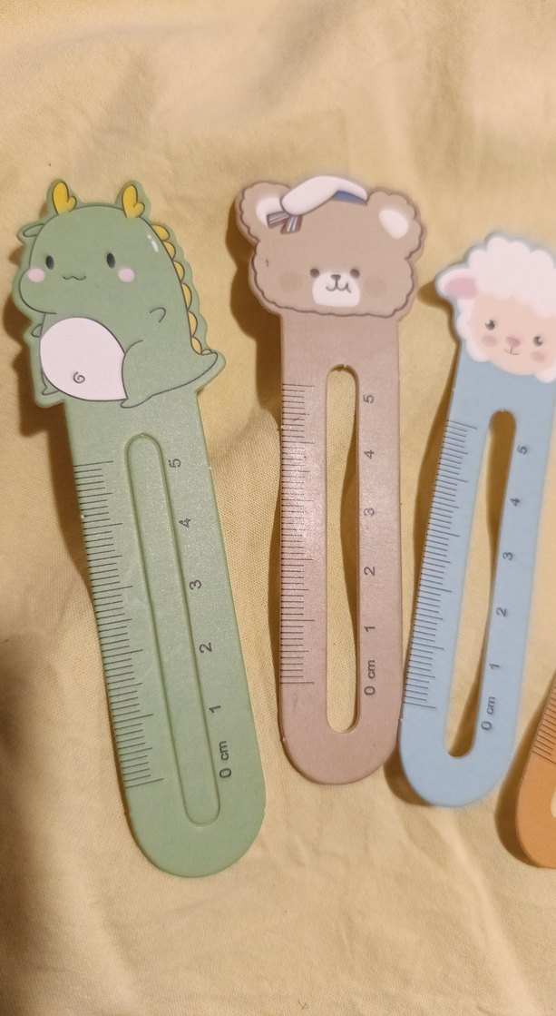 Pastel Renkli Hayvan Figürlü cetvelli mini kitap ayracı - Görsel 2