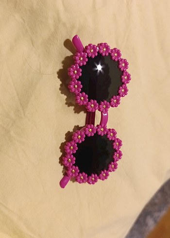 Pembe Boncuklu Çiçekli çocuk Gözlüğü - Görsel 3