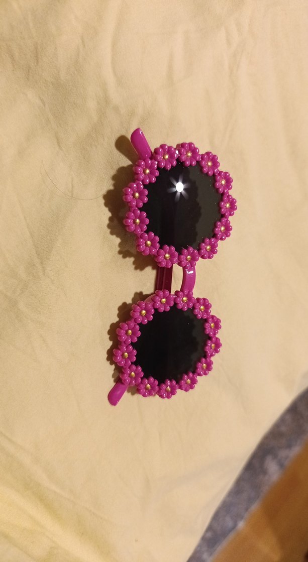 Pembe Boncuklu Çiçekli çocuk Gözlüğü - Görsel 3