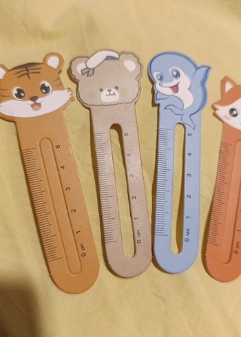 Pastel Renkli Hayvan Figürlü Cetvelli kitap ayraç Seti 9 adet - Görsel 2