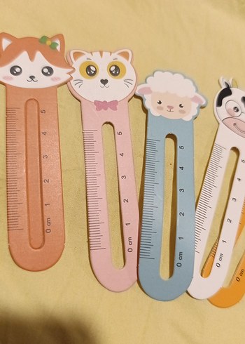 Pastel Renkli Hayvan Figürlü Cetvelli kitap ayraç Seti 9 adet - Görsel 3