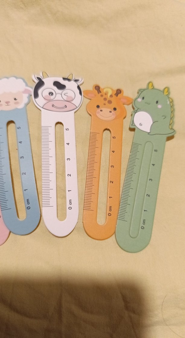 Pastel Renkli Hayvan Figürlü Cetvelli kitap ayraç Seti 9 adet - Görsel 4