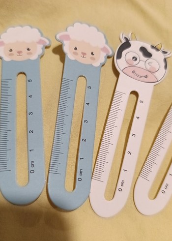 Pastel Renkli hayvan figürlü, cetvelli,mini kitap ayracı 9 adet - Görsel 3