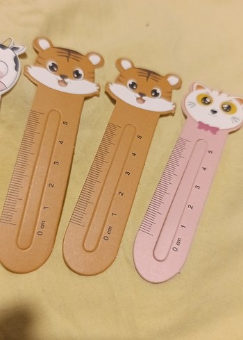 Pastel Renkli hayvan figürlü, cetvelli,mini kitap ayracı 9 adet - Görsel 4