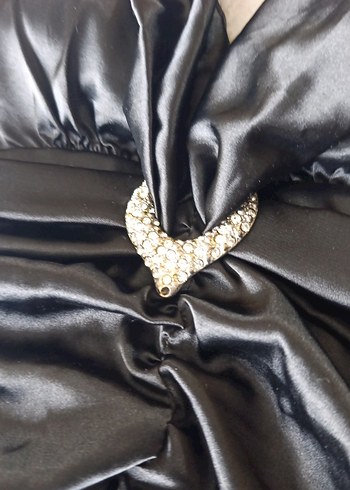 Uzun Siyah V Yakalı Fırfırlı Gotik mini Elbise - Görsel 5