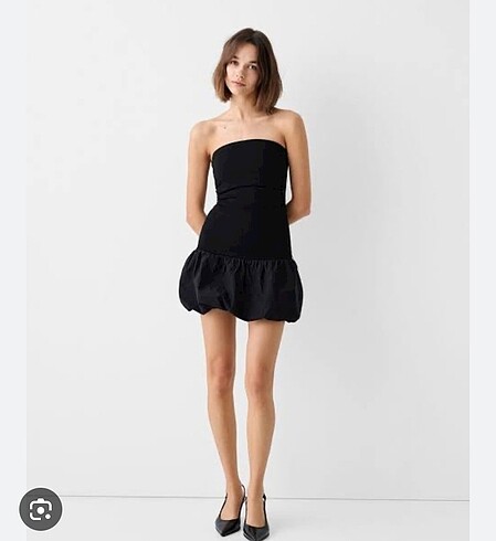 Bershka Balon Etek Elbise