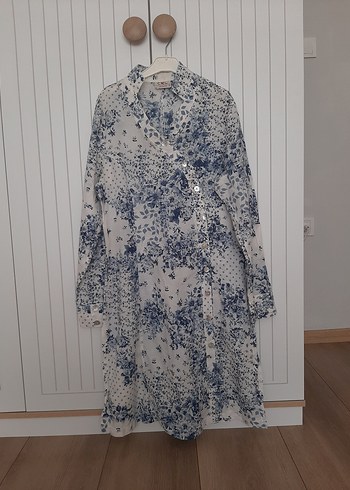 Kadın Çiçek Desenli Uzun Kollu Tesettür Tunik Gömlek