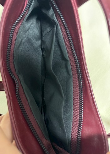 Bordo Parlak Deri Kadın Omuz Çantası - Görsel 2