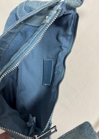 Mavi Kot Kumaş Kadın Çantası - Görsel 2