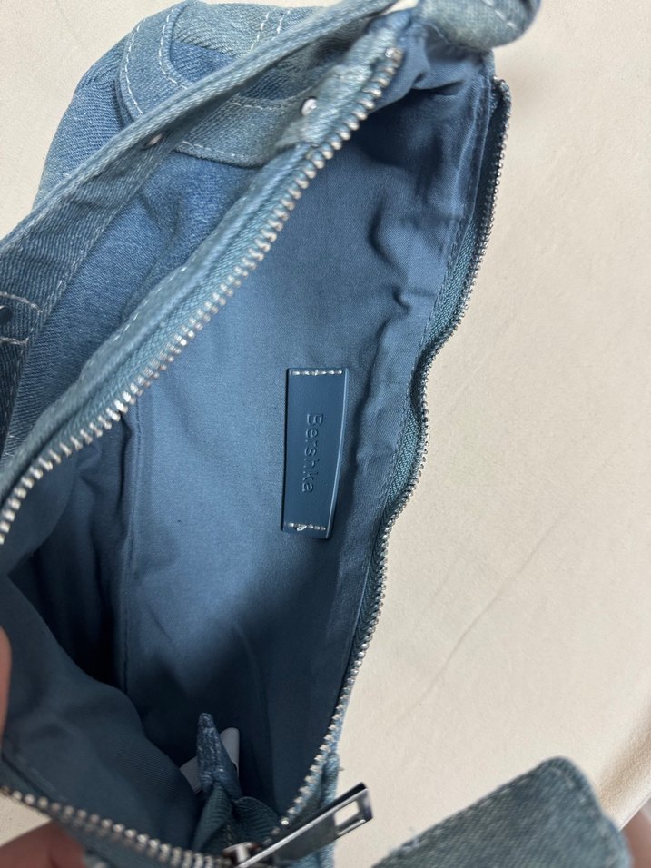 Mavi Kot Kumaş Kadın Çantası - Görsel 2