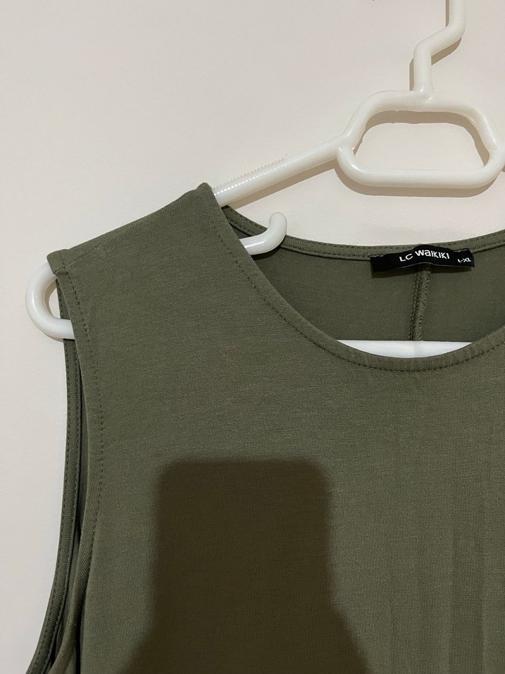 LCW Kadın Kolsuz Haki Uzun Elbise - Görsel 2