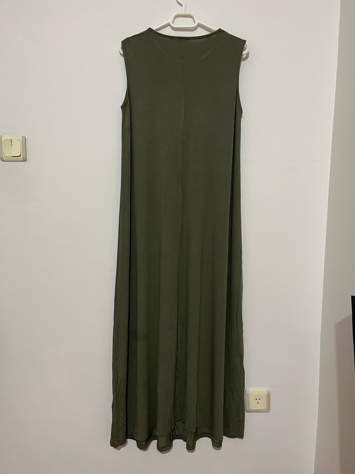 LCW Kadın Kolsuz Haki Uzun Elbise - Görsel 4