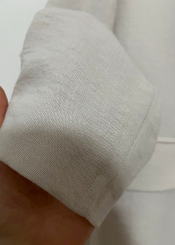 Bej Kadın Keten Blazer - Görsel 3