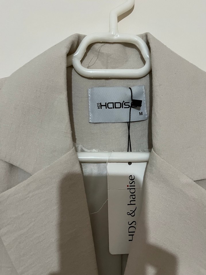 Bej Kadın Keten Blazer - Görsel 2