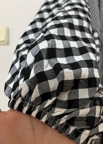 Manuka Gri Kareli Uzun Bohem Elbise - Görsel 3