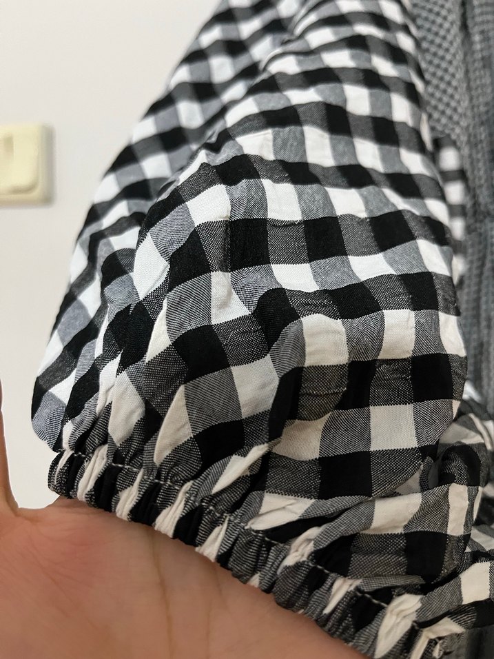 Manuka Gri Kareli Uzun Bohem Elbise - Görsel 3