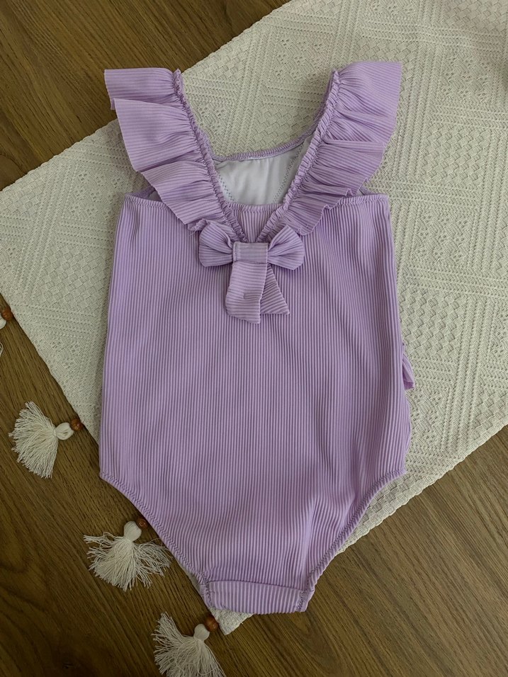 Kız Çocuk Mor Fırfırlı Mayo - Görsel 3