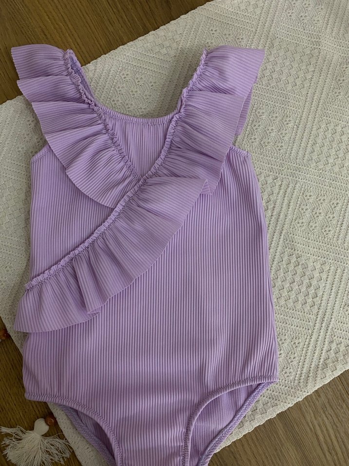 Kız Çocuk Mor Fırfırlı Mayo - Görsel 2