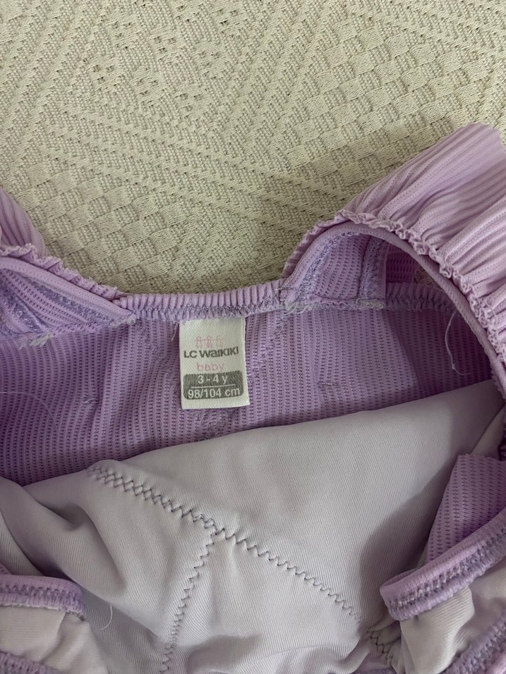 Kız Çocuk Mor Fırfırlı Mayo - Görsel 5