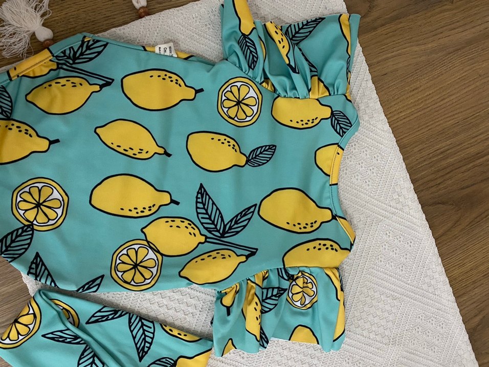 Kız Çocuk Limon Desenli Kısa Kollu Mayo - Görsel 4