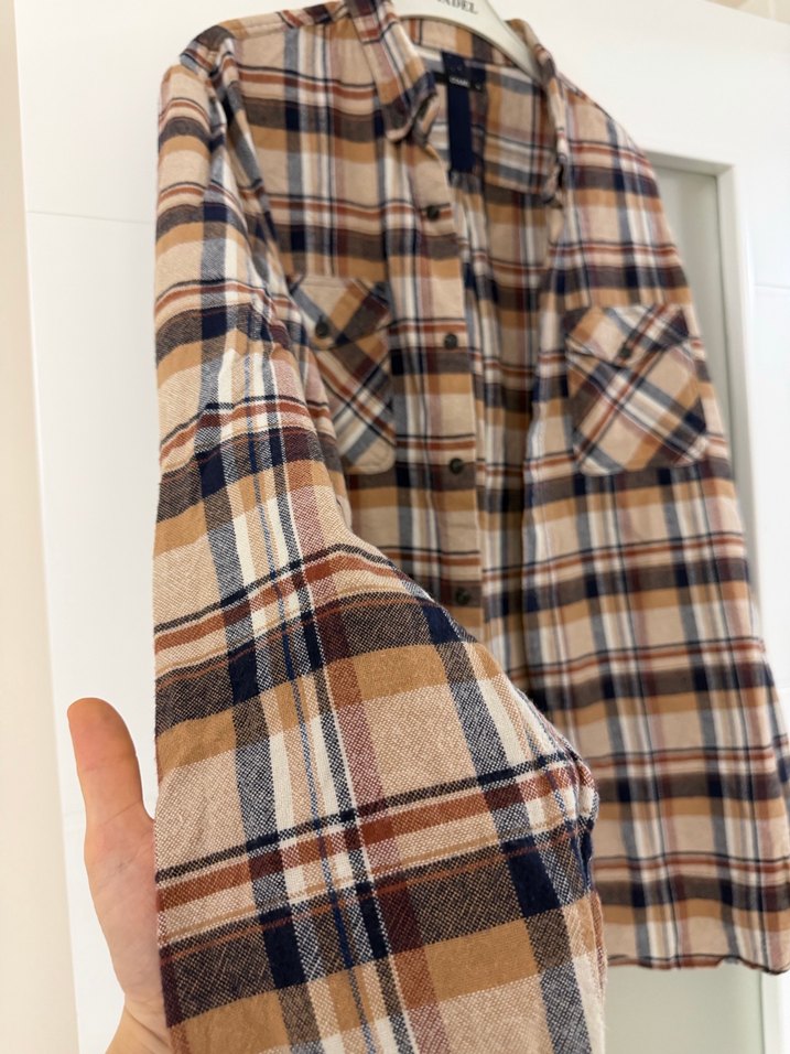 Uzun Kollu Kareli Erkek Gömlek - Görsel 5