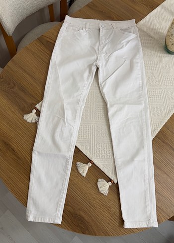 Beyaz Regular Fit Kadın Kot Pantolon - Görsel 2