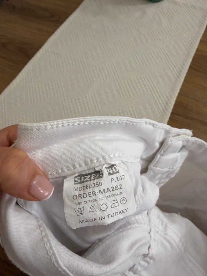 Beyaz Regular Fit Kadın Kot Pantolon - Görsel 4