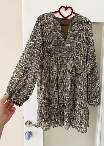 Desenli Uzun Kollu Tunik - elbise - Görsel 7