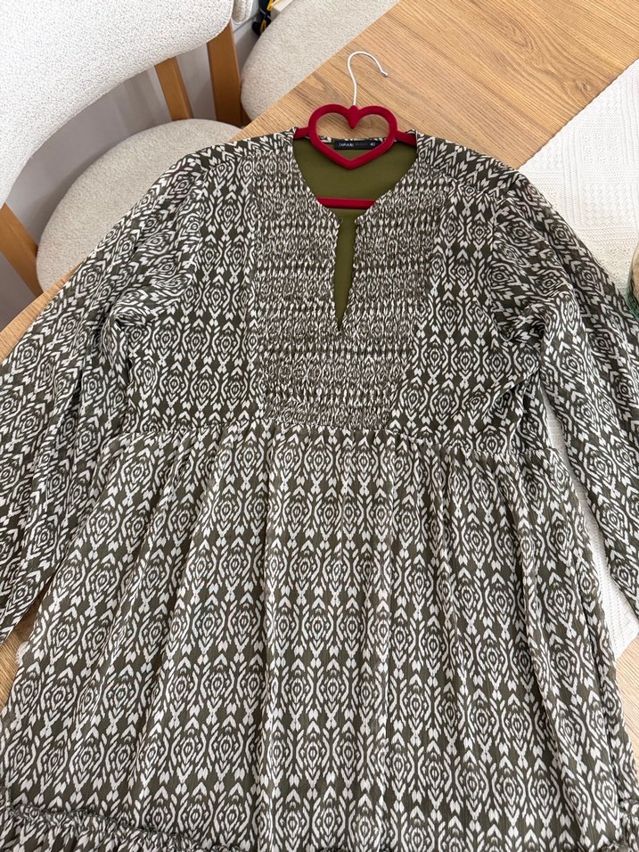 Desenli Uzun Kollu Tunik - elbise - Görsel 3