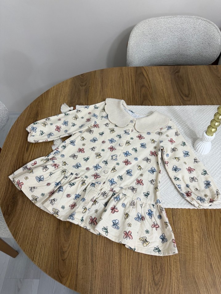 Nakışlı Bohem Kız Elbisesi Uzun Kollu - Görsel 3