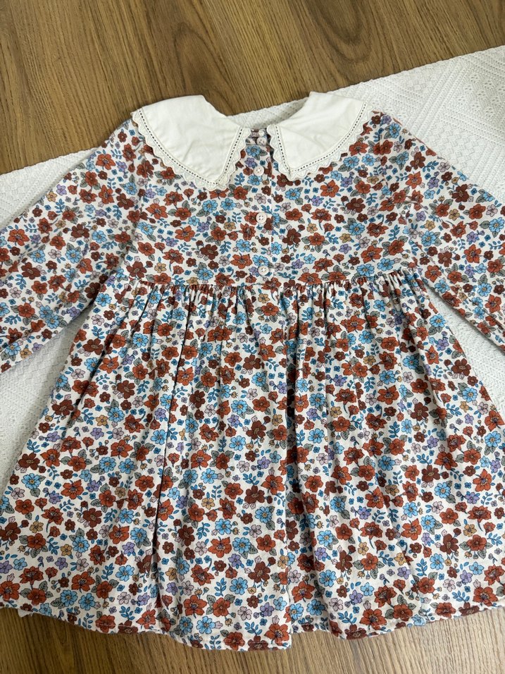 Kız Çocuk Nakışlı Pamuklu Bohem Elbise - Görsel 5