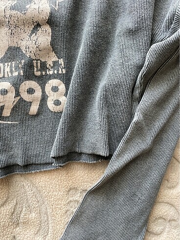 xs Beden koton uzun kollu crop
