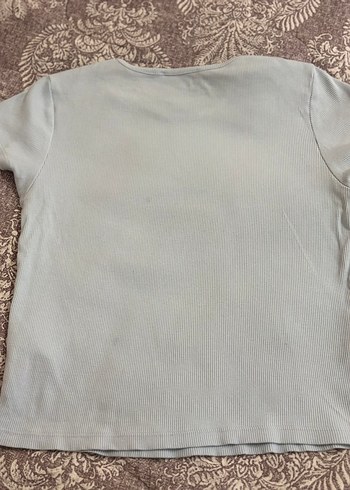 Kız Çocuk Bej Keten Kısa Kollu Tişört - Görsel 3