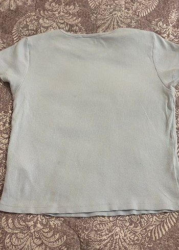 Kız Çocuk Bej Keten Kısa Kollu Tişört - Görsel 2