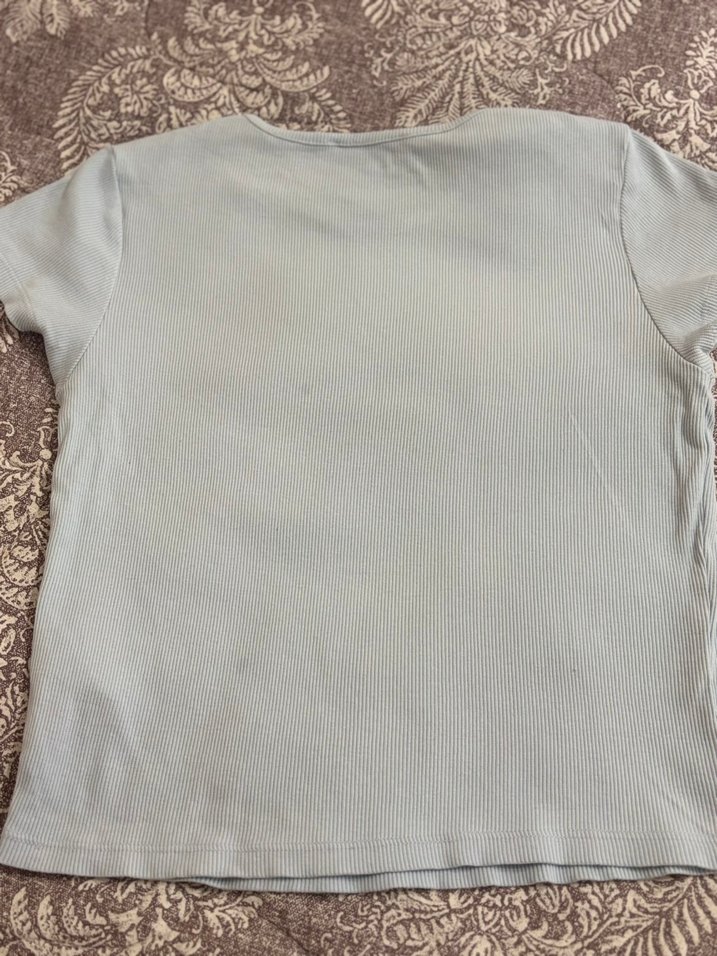 Kız Çocuk Bej Keten Kısa Kollu Tişört - Görsel 3