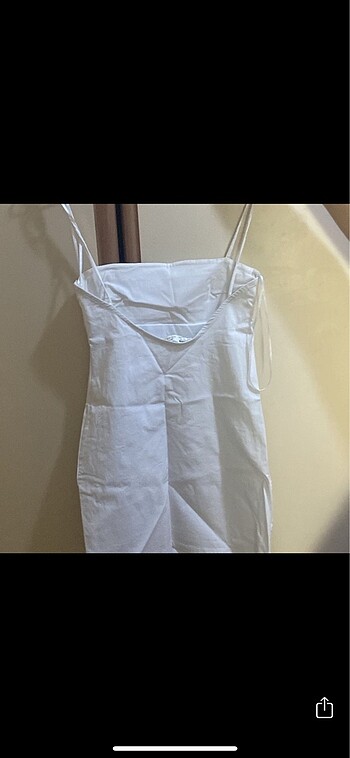 Pull and bear beyaz mini elbise