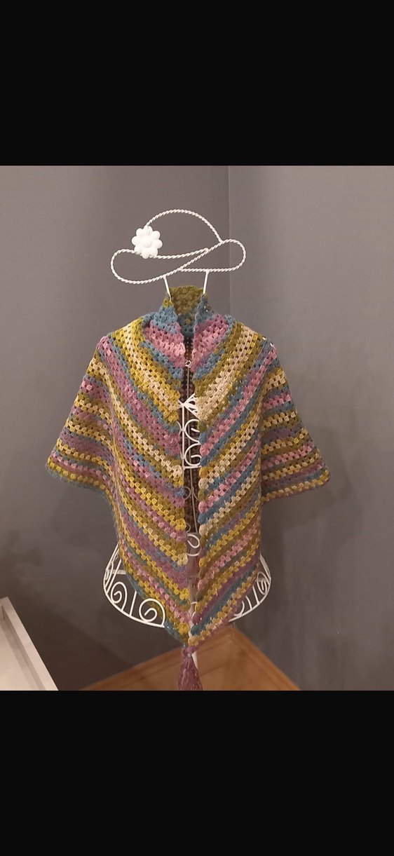 Pastel Renkli Örgü Bohem Kadın Şal - Görsel 2