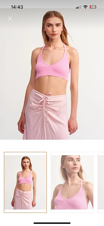 Dilvin Dilvin pembe triko bralet