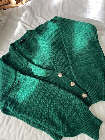 Oversize yeşil hırka