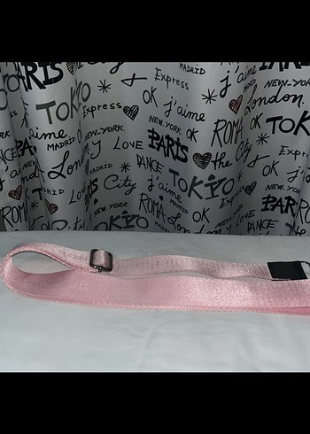 Pembe bonheur çanta askısı