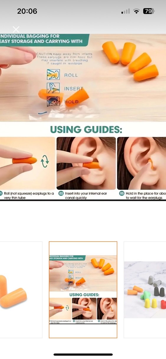 8 çift renkli ipsiz kulak tıkacı - Görsel 2