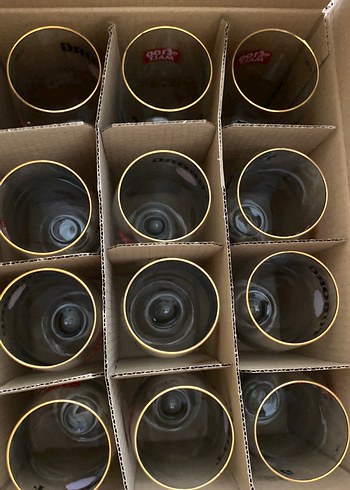 Paşabahçe Tuborg Yazılı Bordo Kenarlı Bardak
