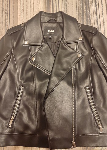 MAVİ Deri Biker Kadın Ceket - Görsel 4