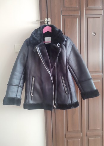 Stradivarius Deri Kürklü Kadın Ceket - Görsel 2