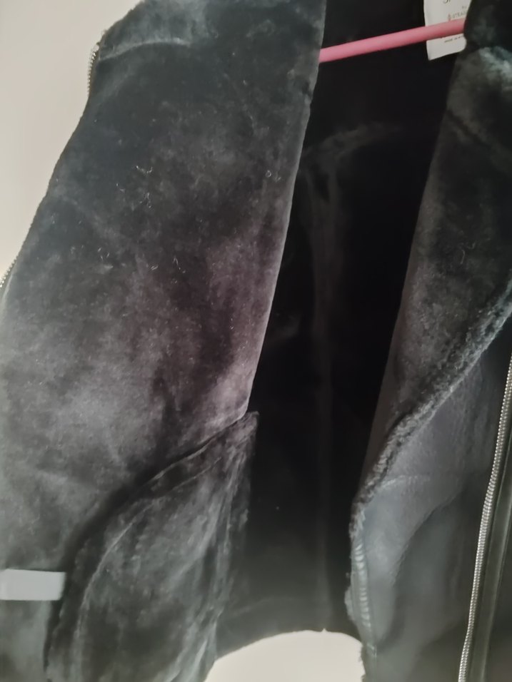 Stradivarius Deri Kürklü Kadın Ceket - Görsel 3