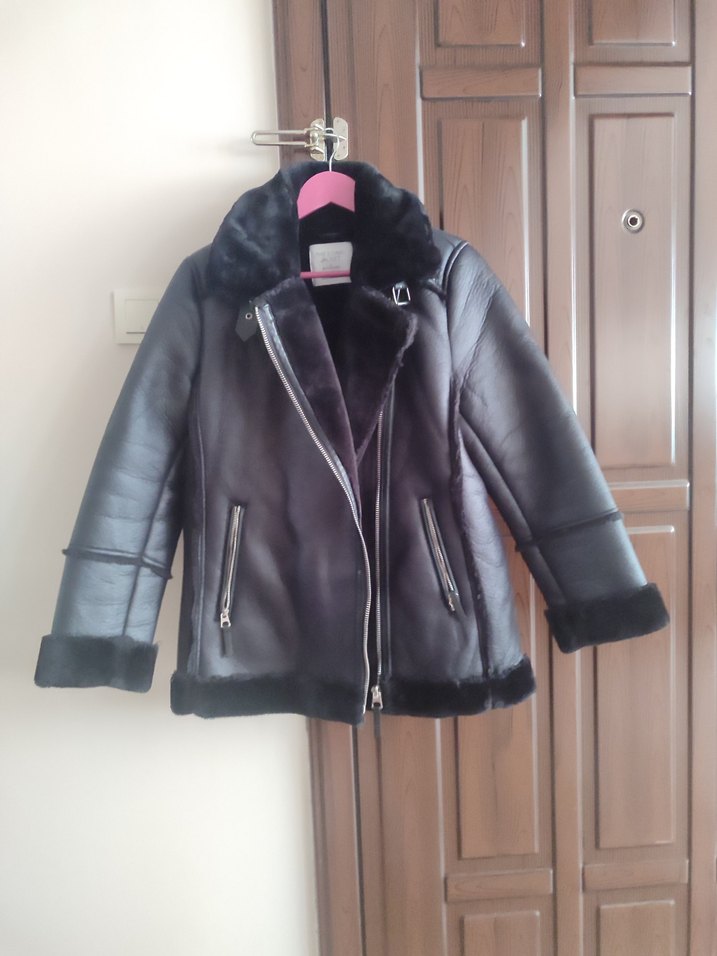 Stradivarius Deri Kürklü Kadın Ceket - Görsel 2