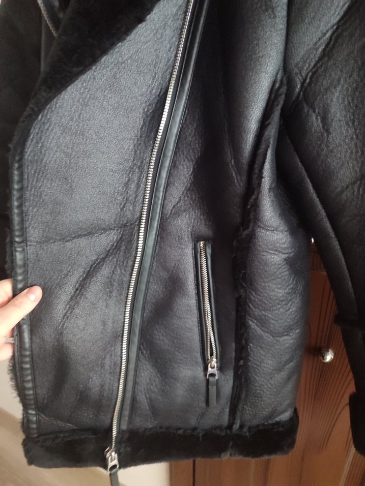 Stradivarius Deri Kürklü Kadın Ceket - Görsel 5